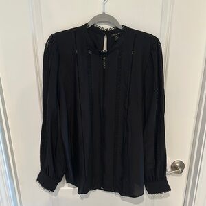 Ann Taylor Black Blouse with Elegant Design